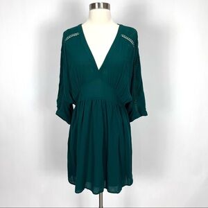 Jack by BB Dakota Wishful Thinking mini dress v-neck green